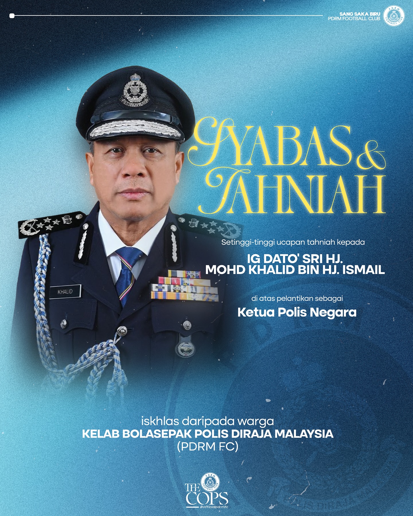 PDRM - Warga PDRM FC merakamkan setinggi-tinggi tahniah kepada Ketua ...