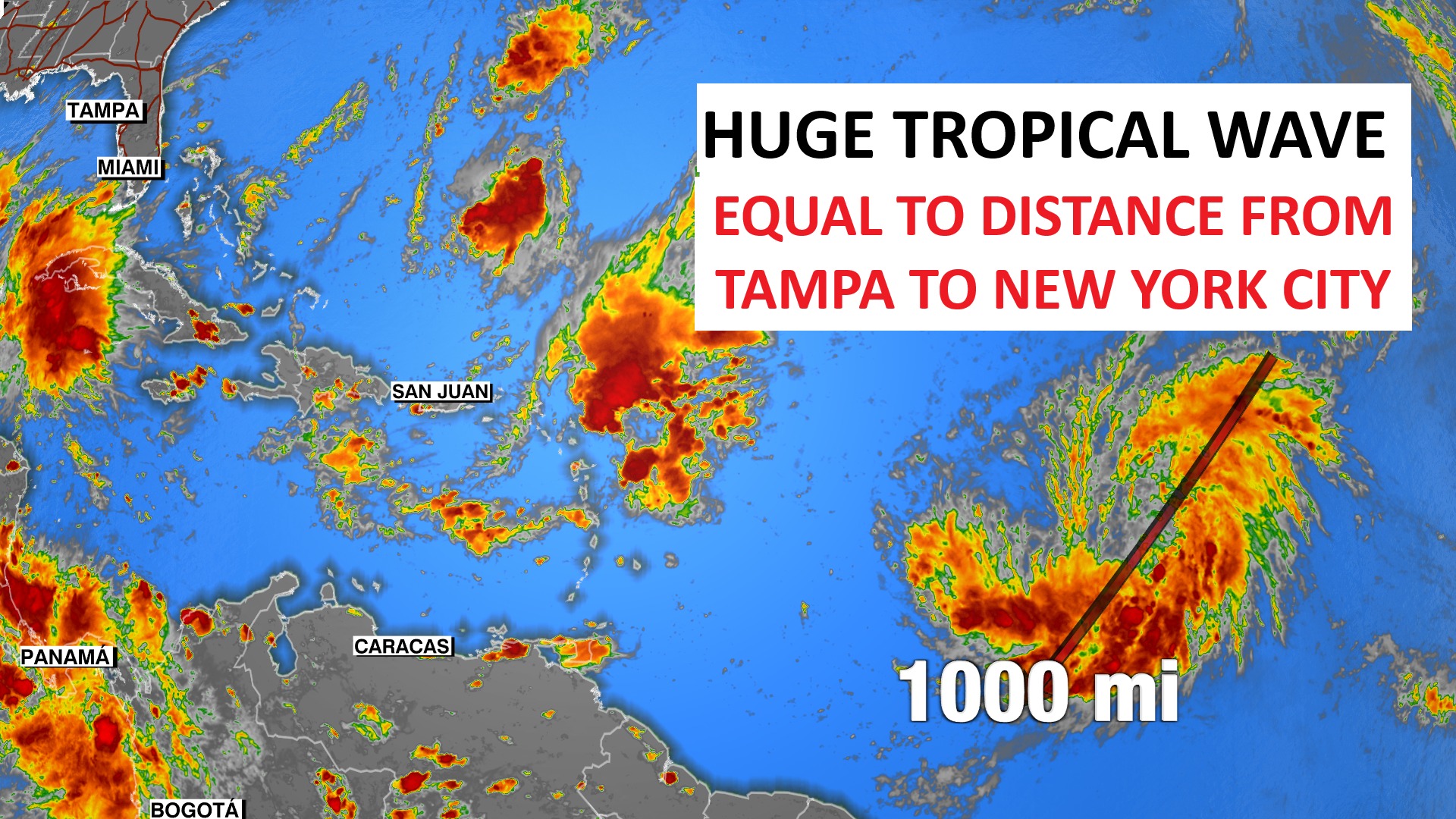 WFLA - The Tropical wave - soon to become #Gabrielle - is HUGE. 1000 ...