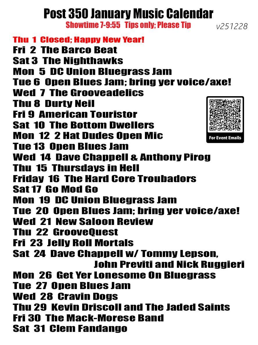 Here is the January 2026 calendar of events. | Facebook