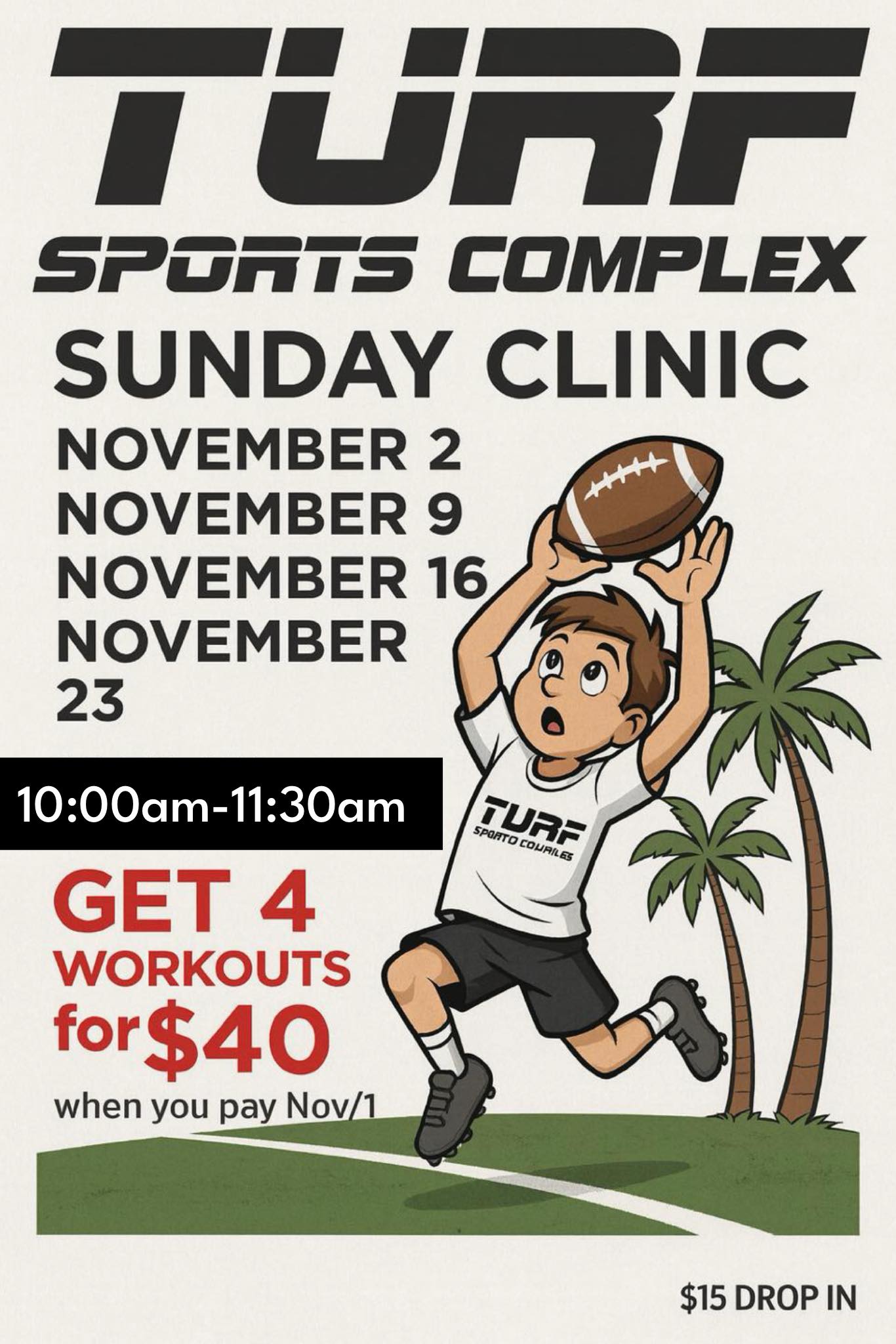 Turf - 🔥🏈 Sunday Clinic is Back at Turf Sports Complex! 🏈🔥 We’re ...