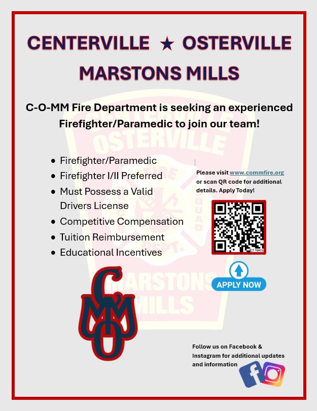 📢 COMM Fire is now accepting applications for Firefighter/ Paramedic. 🧑 ...