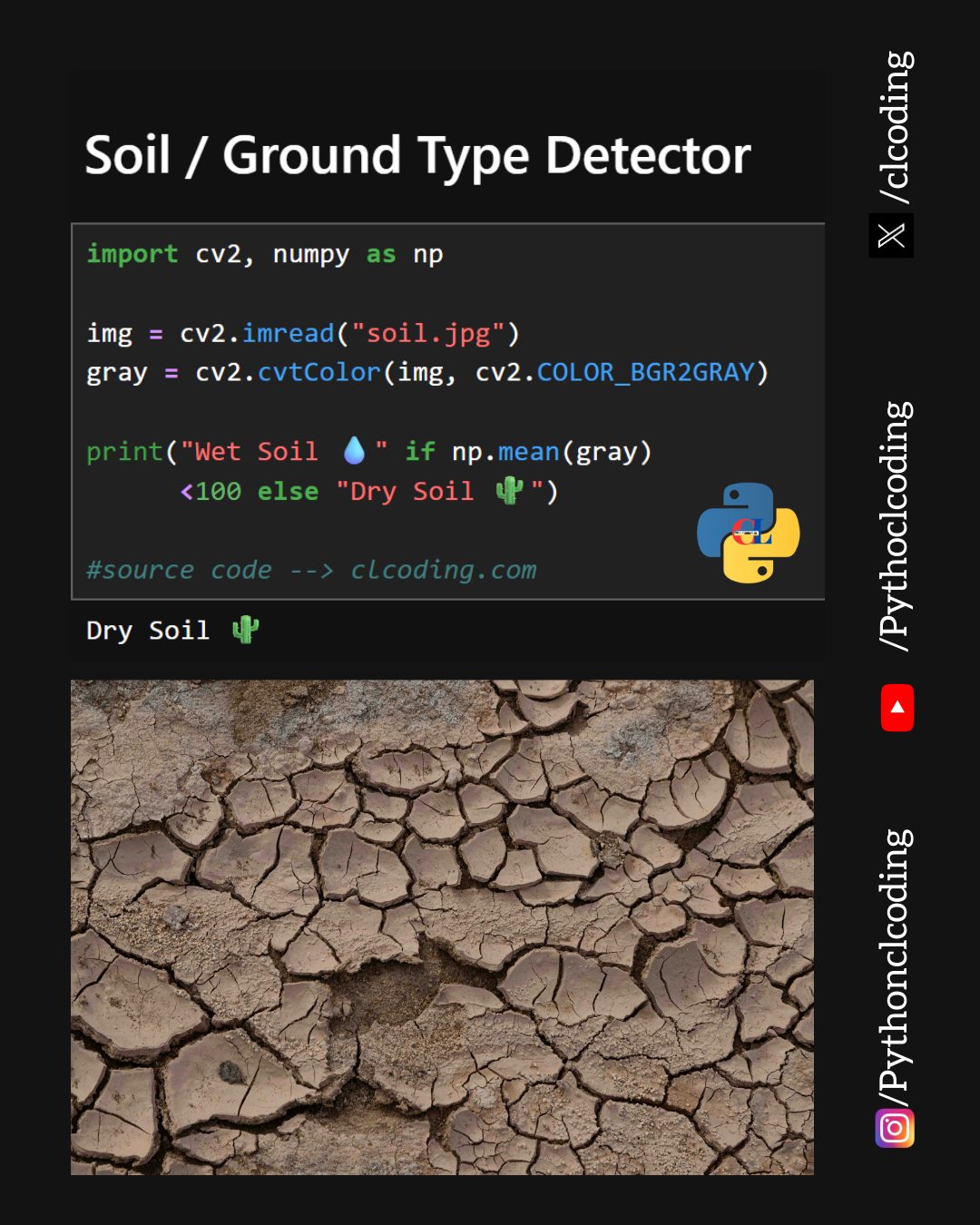 Python - Soil / Ground Type Detector in Python | Facebook