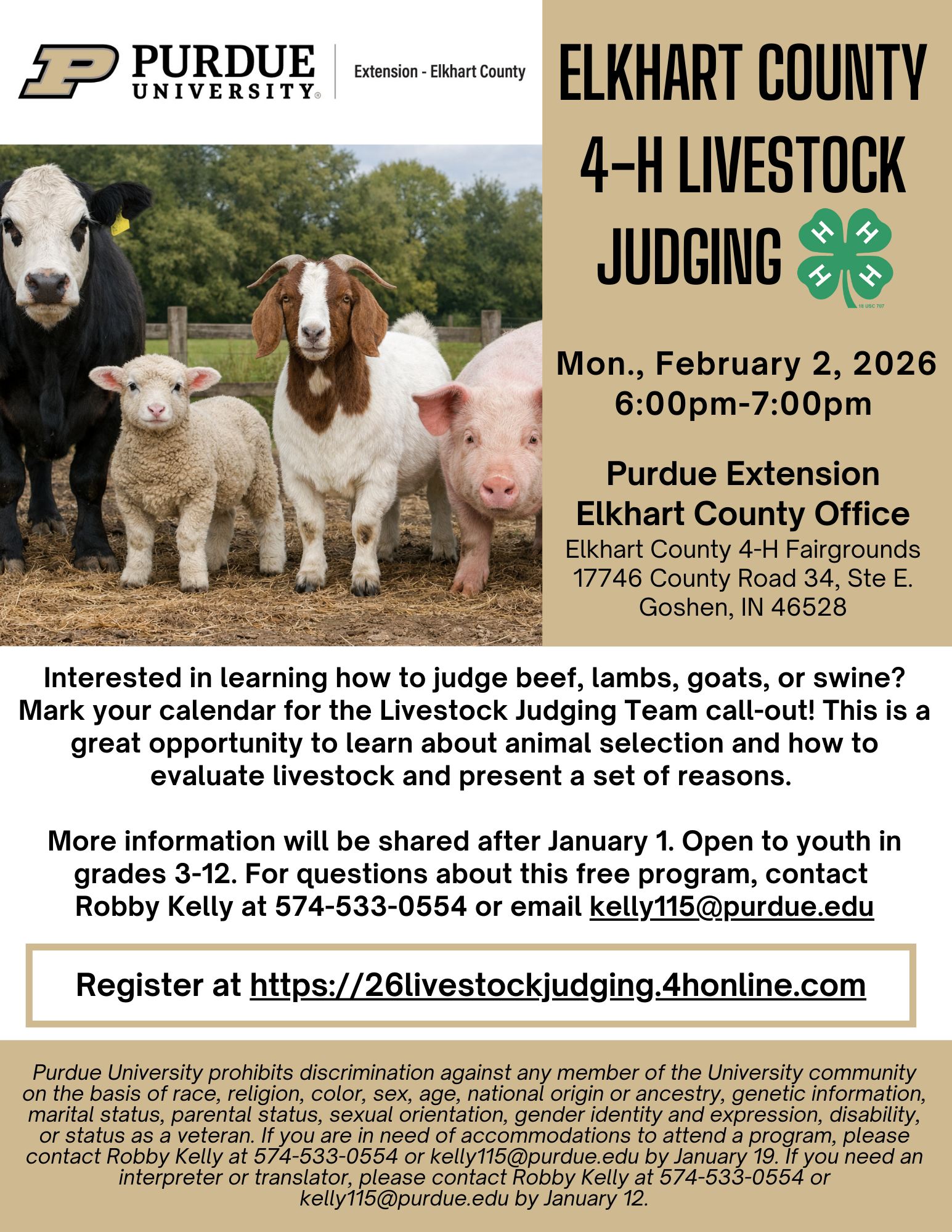 Purdue - Interested in judging beef, lambs, goats, or swine? 🐄🐑🐐🐖 Join ...