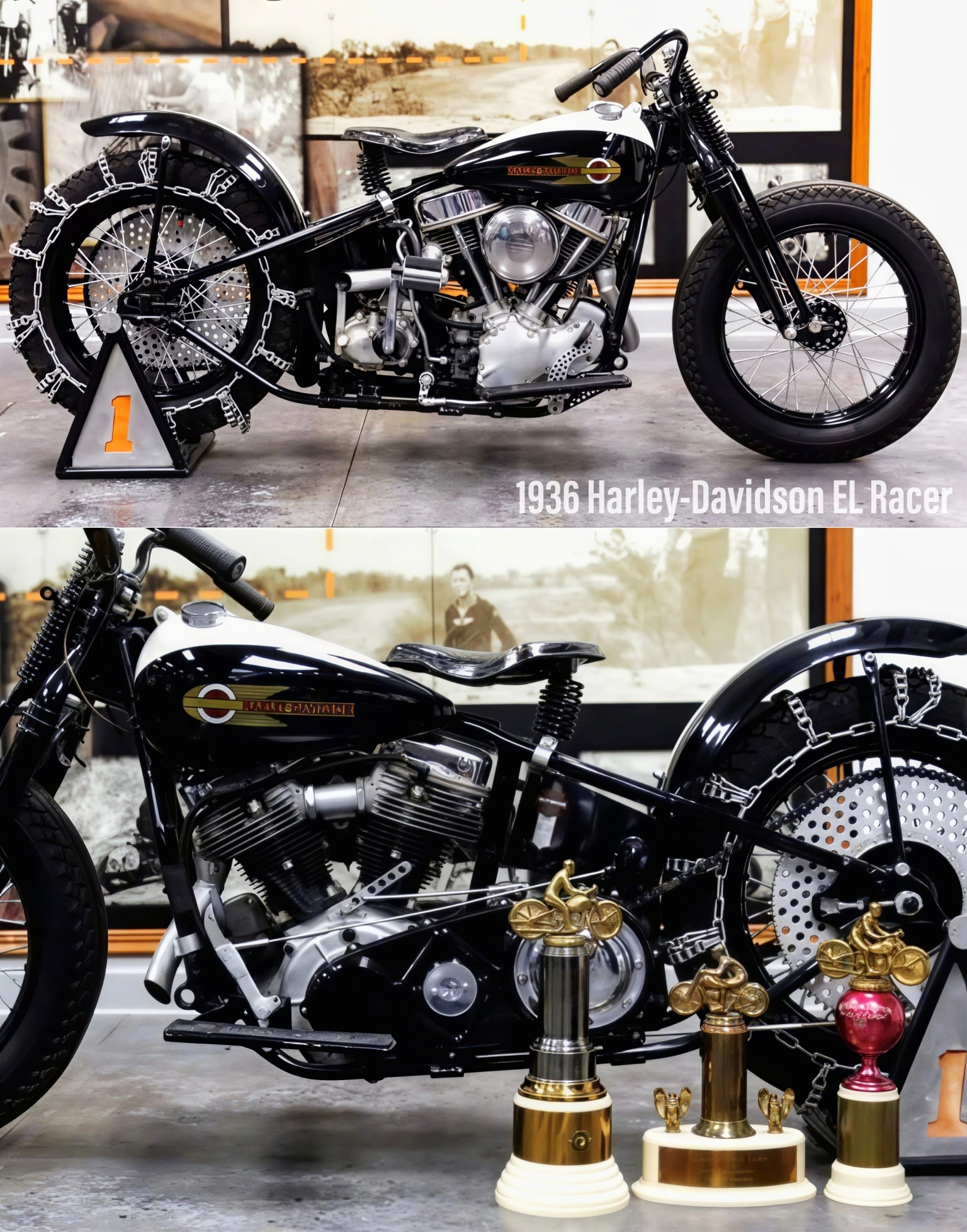 1936 Harley-Davidson ❤️💙🖤 The 1936 Harley-Davidson EL, later