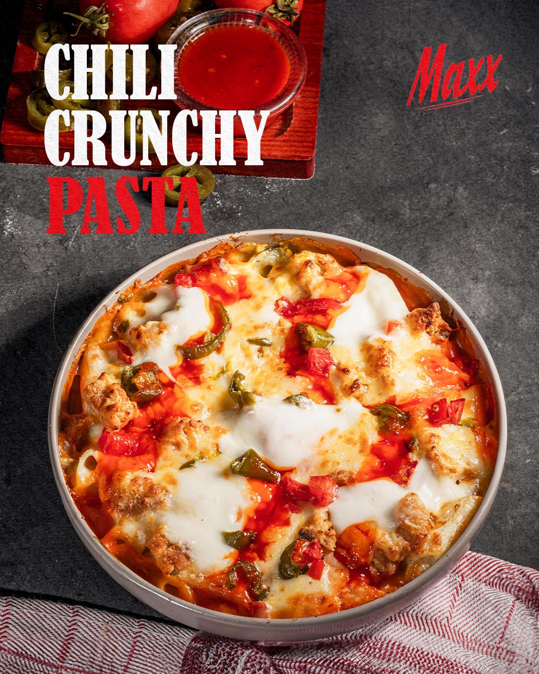 Pizza maxx - Chili crunchy pasta معمولة بتوازن بين النكهة... | Facebook