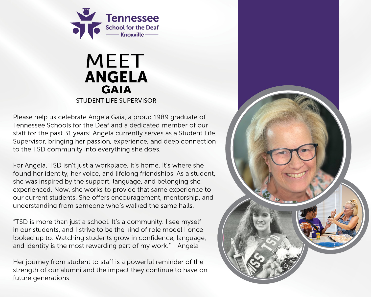 Tennessee - Please help us celebrate Angela Gaia, a proud 1989 graduate ...