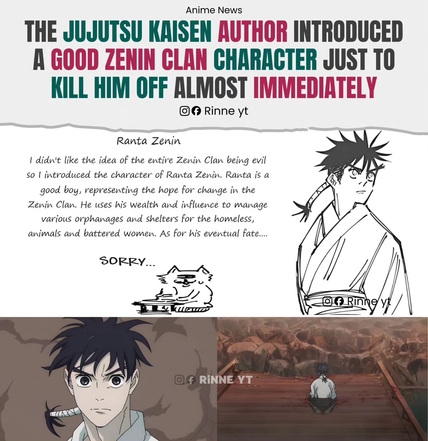 Rinne yt - Jujutsu Kaisen introduced Ranta Zenin as an... | Facebook