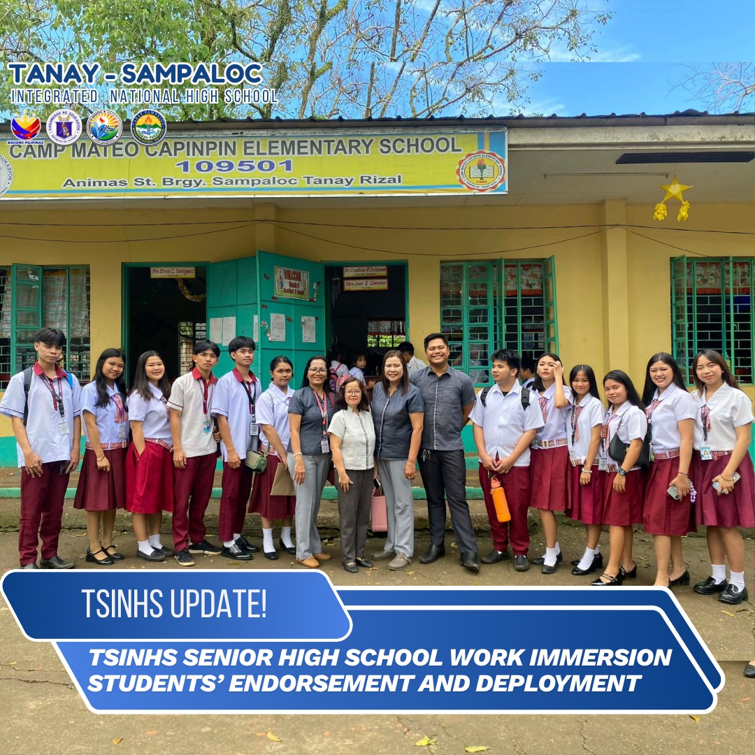 📚 TSINHS Senior High School Work Immersion Students’ Endorsement and ...