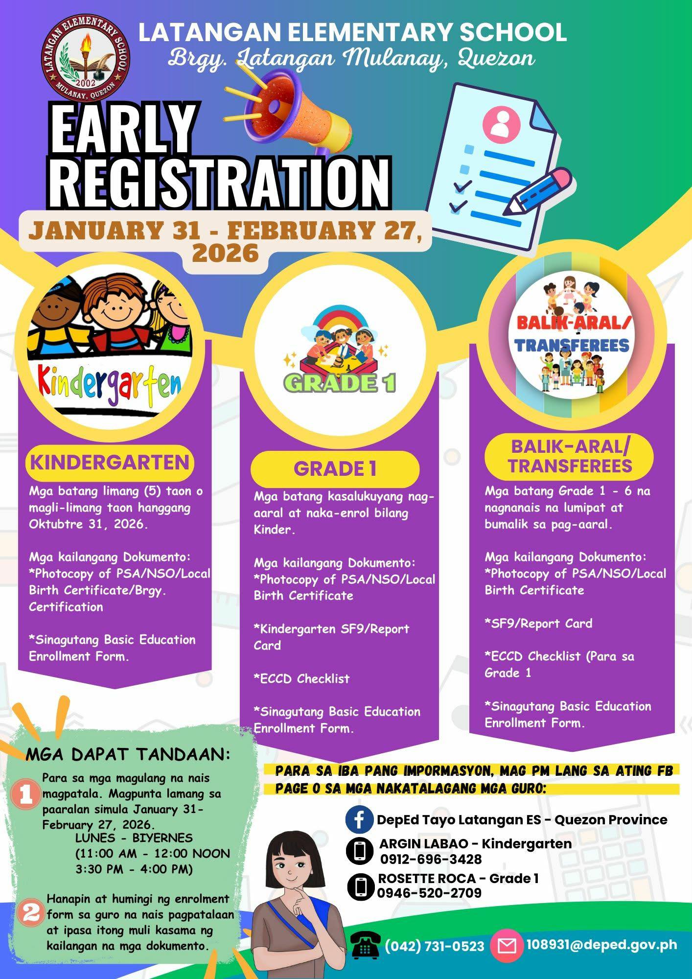 DepEd - 📣 ANNOUNCEMENT | EARLY REGISTRATION SY 2026–2027 📣 🎒 Mga ...