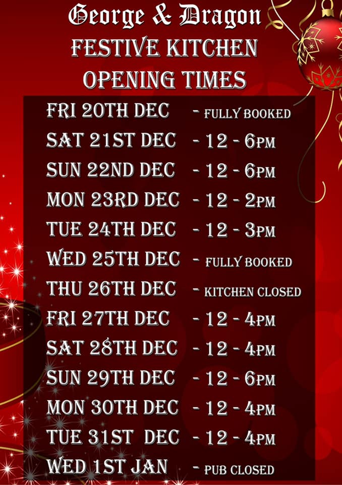Our Festive Food Service Times are... - The George & Dragon | Facebook