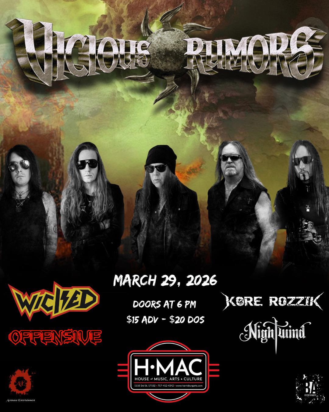 Harrisburg - 🚨JUST ANNOUNCED🚨 VICIOUS RUMORS ARE COMING TO HMAC ...