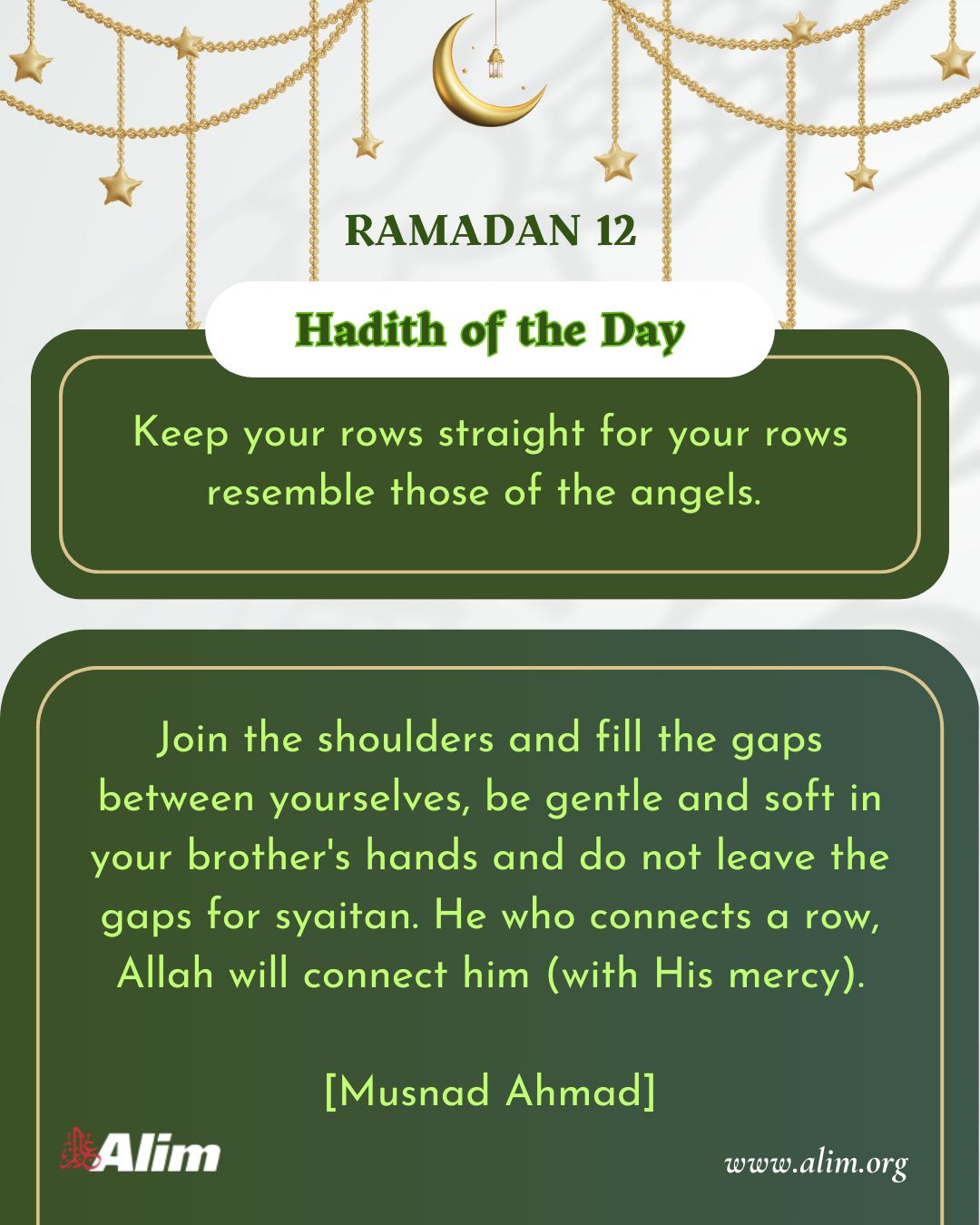 Alim.org - 📖 Hadith of the Day – Ramadan Day 12 🌙 The Prophet ﷺ said ...