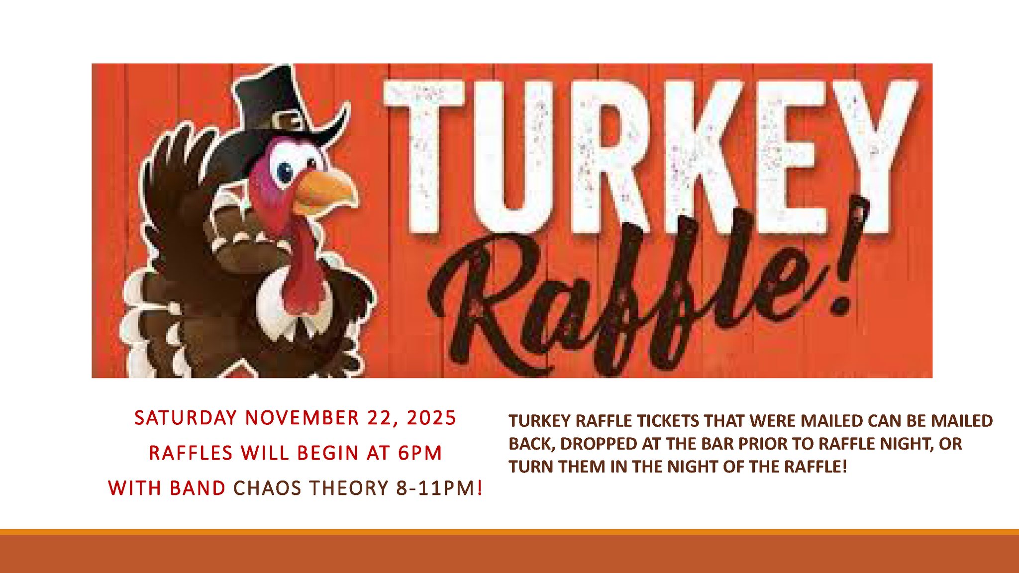 Annual Turkey Raffle at GFC