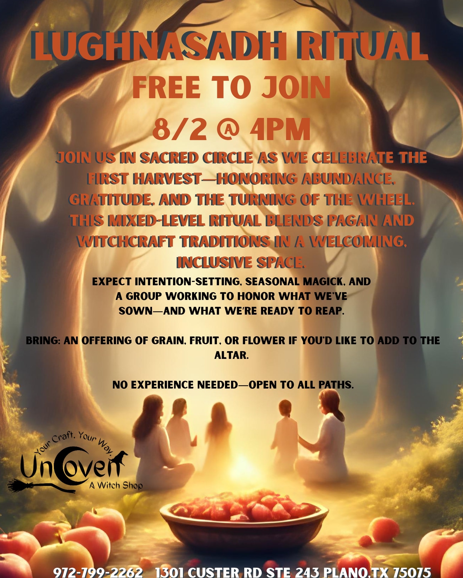 UnCoven - 🌾 Lughnasadh / Lammas Ritual 🌾 Saturday, August 2nd @ 4 PM ...