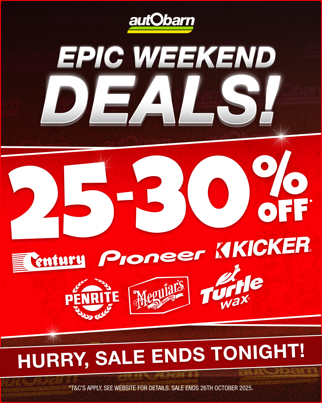 🚨 EPIC WEEKEND DEALS END TONIGHT 🚨... - Autobarn Craigieburn | Facebook
