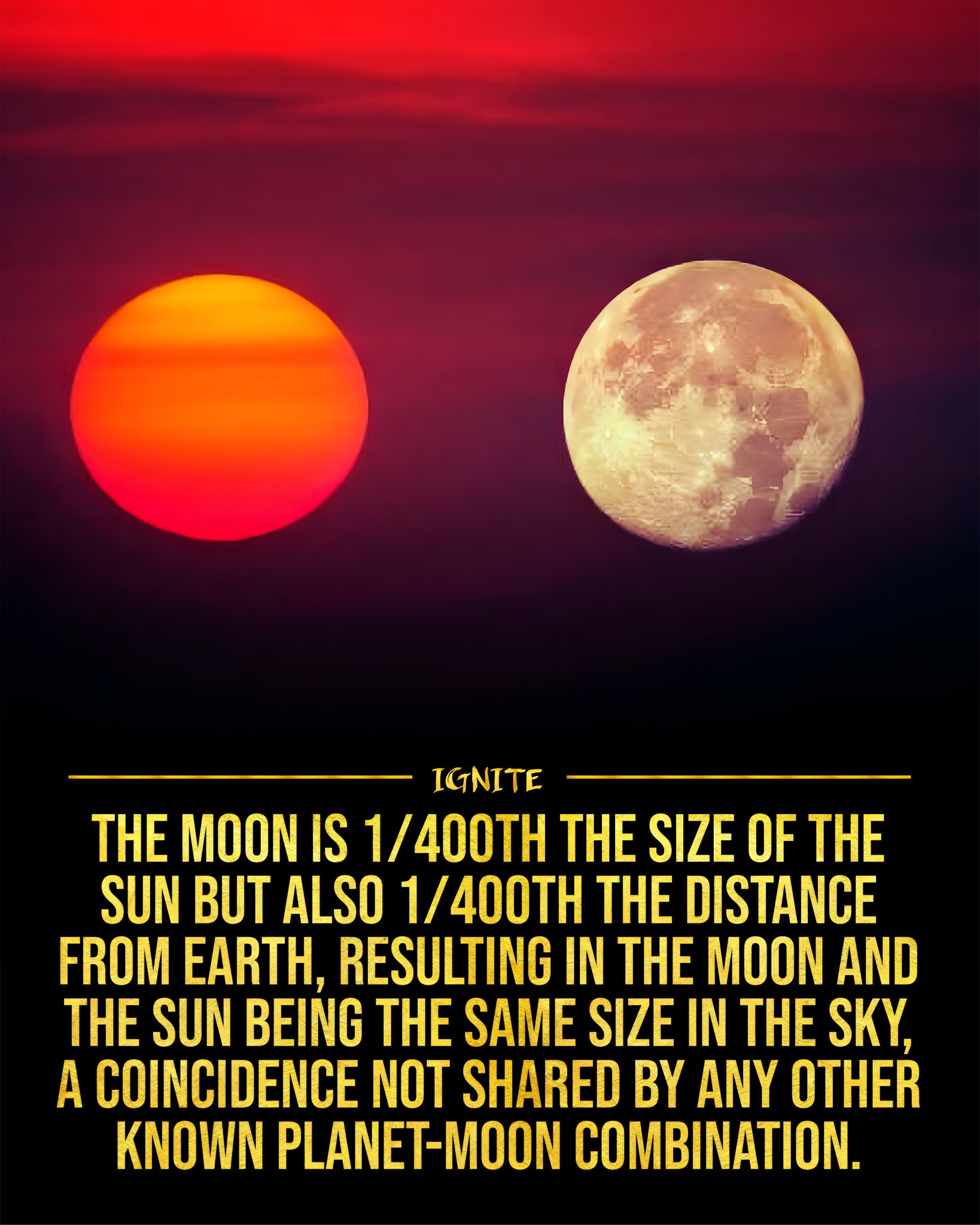 Ignite - 🌙 Did you know? The sun and moon appear nearly the same size ...