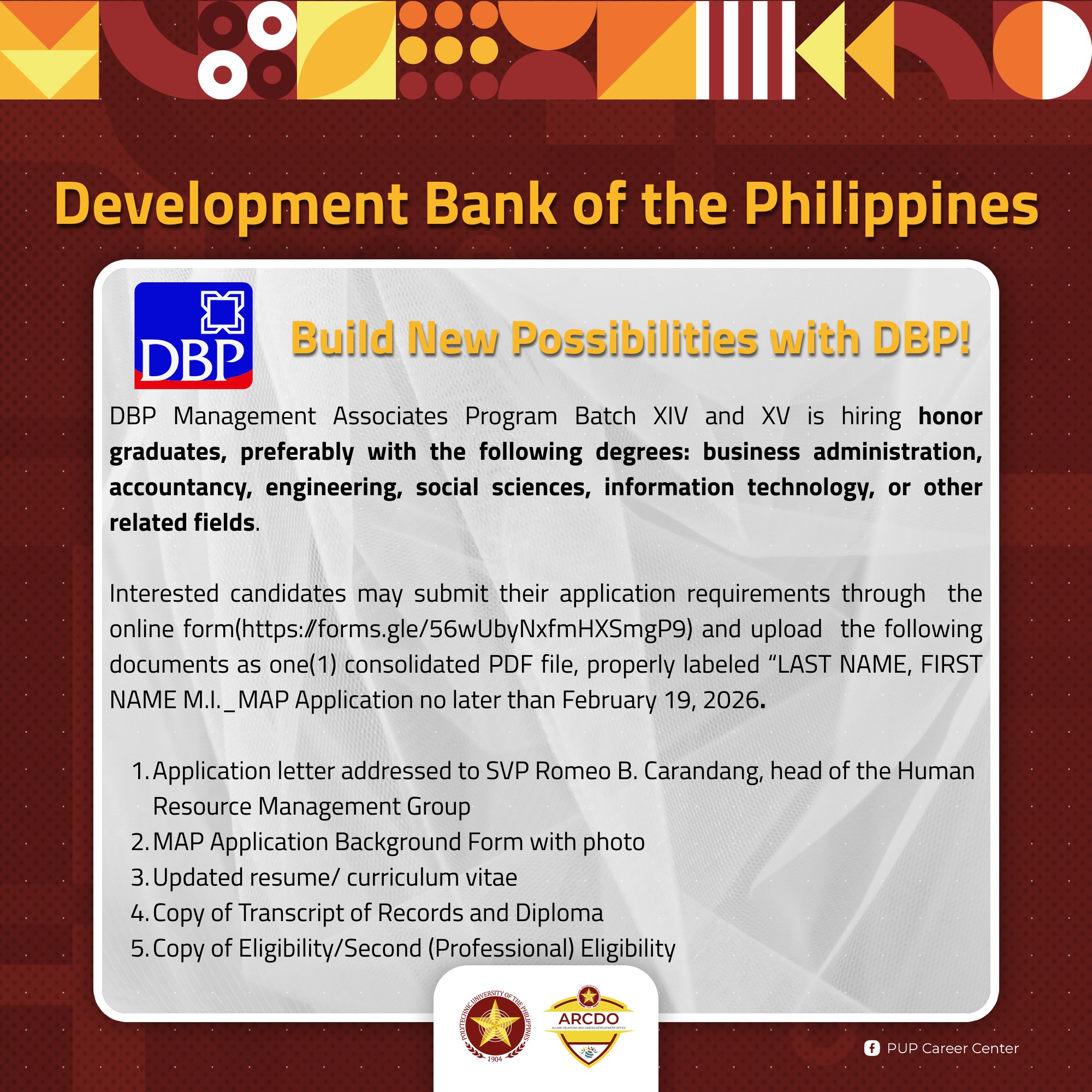 DBP Management Associates Program... - PUP Career Center | Facebook