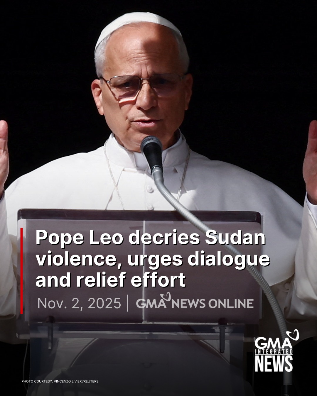 GMA - Pope Leo on Sunday appealed for an immediate ceasefire and the ...