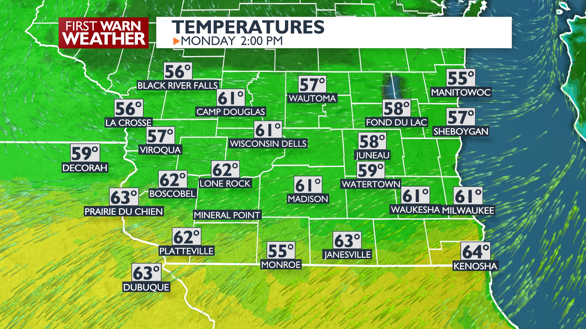News - Look at all of those 60s across southern Wisconsin this ...
