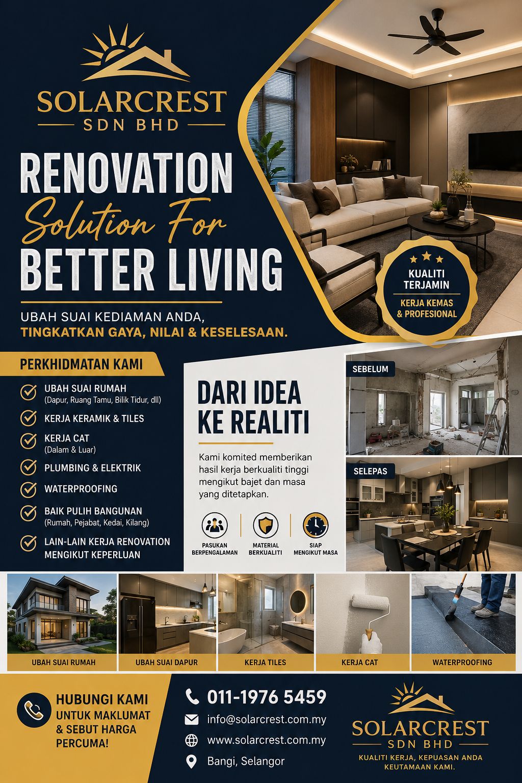 🏡 SOLARCREST SDN BHD – PAKAR RENOVASI & WATERPROOFING 🏡