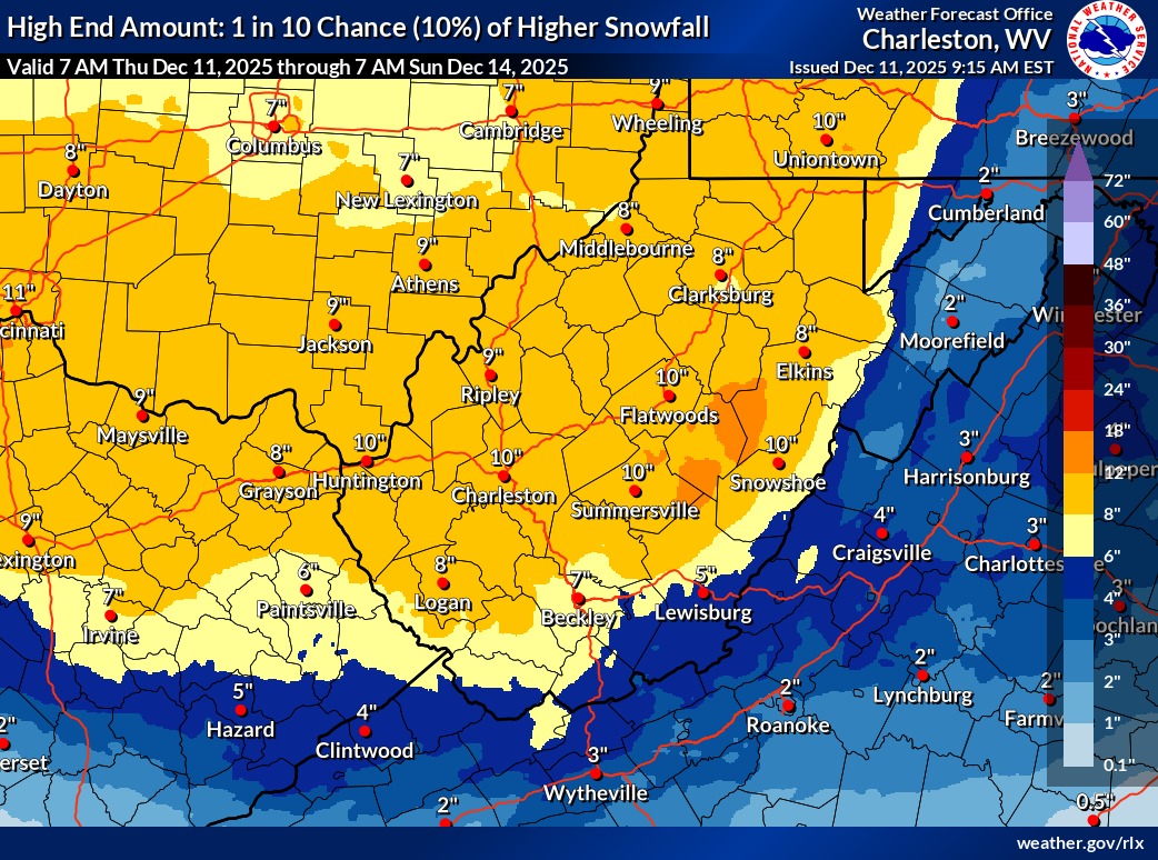 Scioto - High End Amount - 1 in 10 Chance (10%) of Higher Snowfall ...
