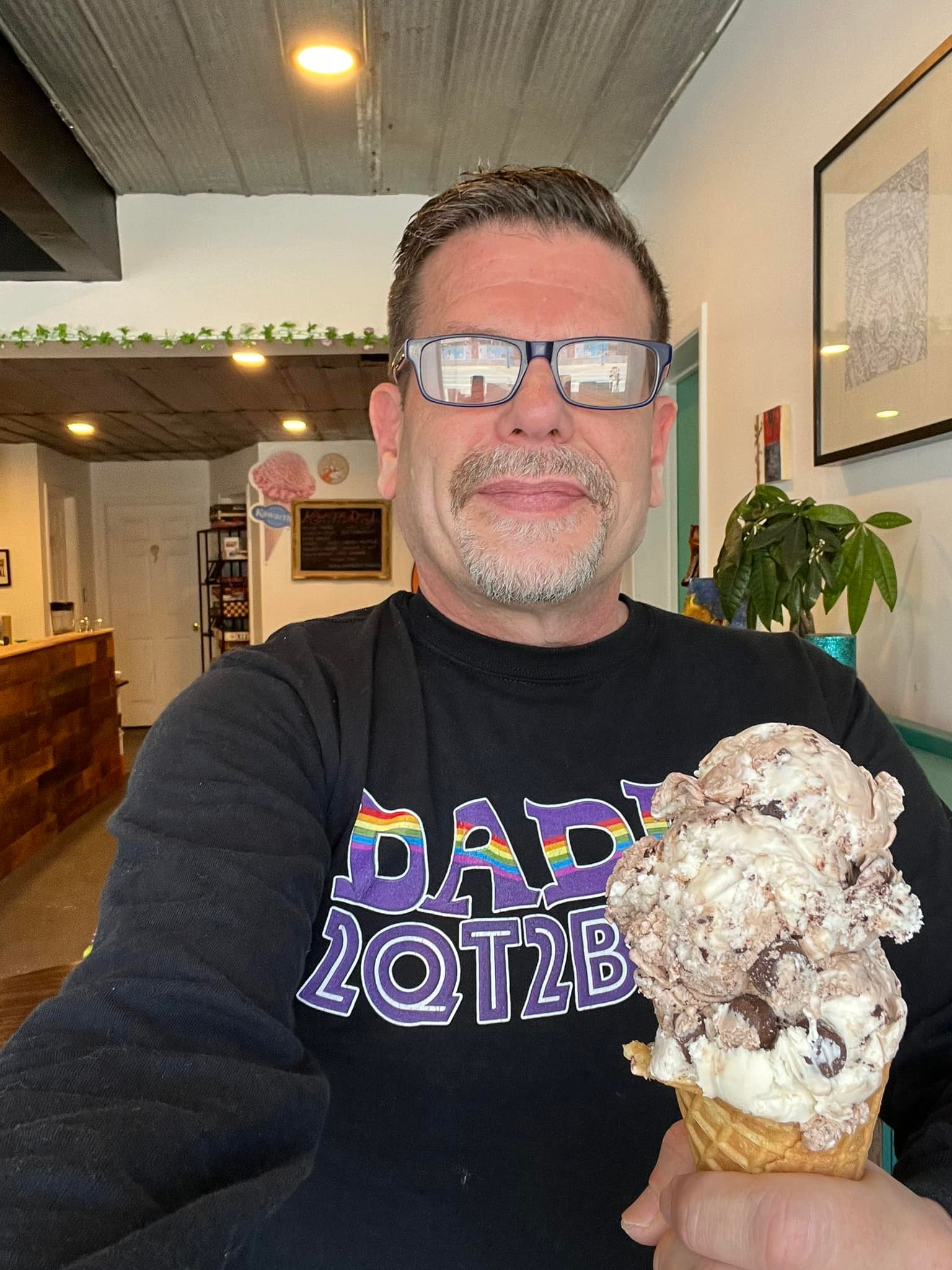 Celebrating with Alaska triple berry ice cream at Moose Crossing
