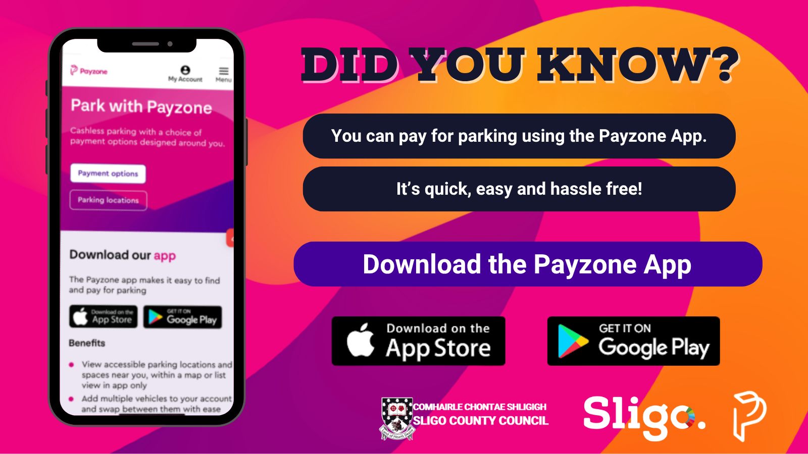 Sligo - 🎉 Make parking effortless with the Payzone App! Say goodbye to ...