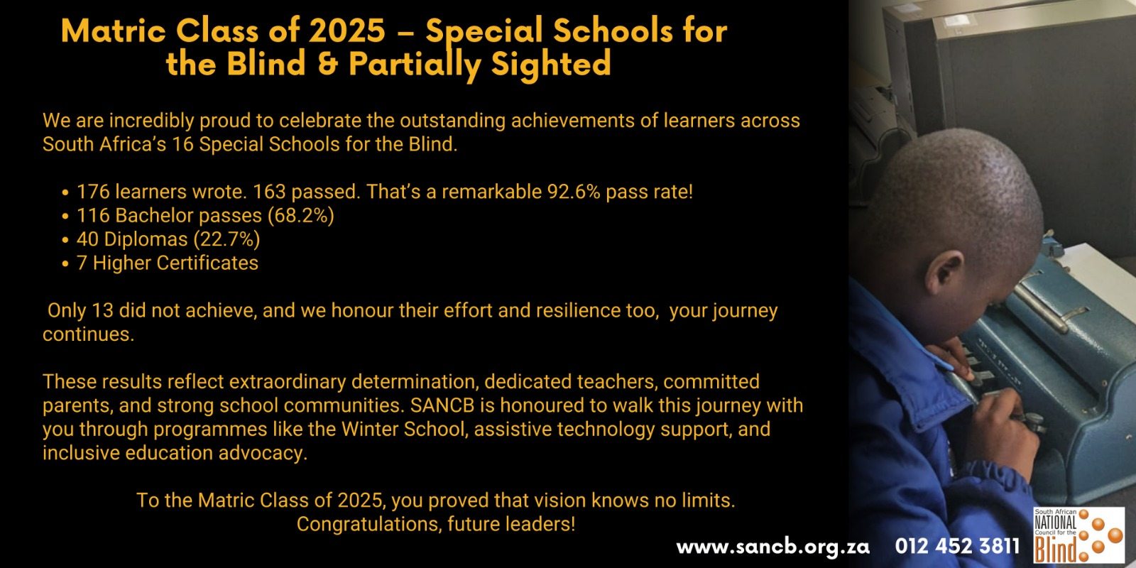 South - Matric Class of 2025 – Special Schools for the Blind ...