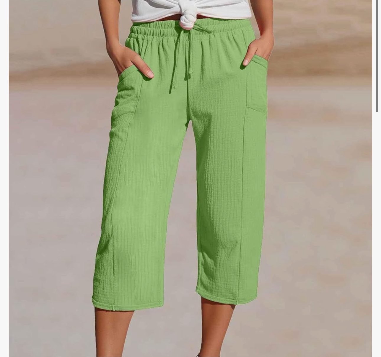 Short Femme Lin Et Coton - Taille élastique Avec Cordon - Poches Profondes - Sport, Plage, Yoga - Tailles S à 5XL