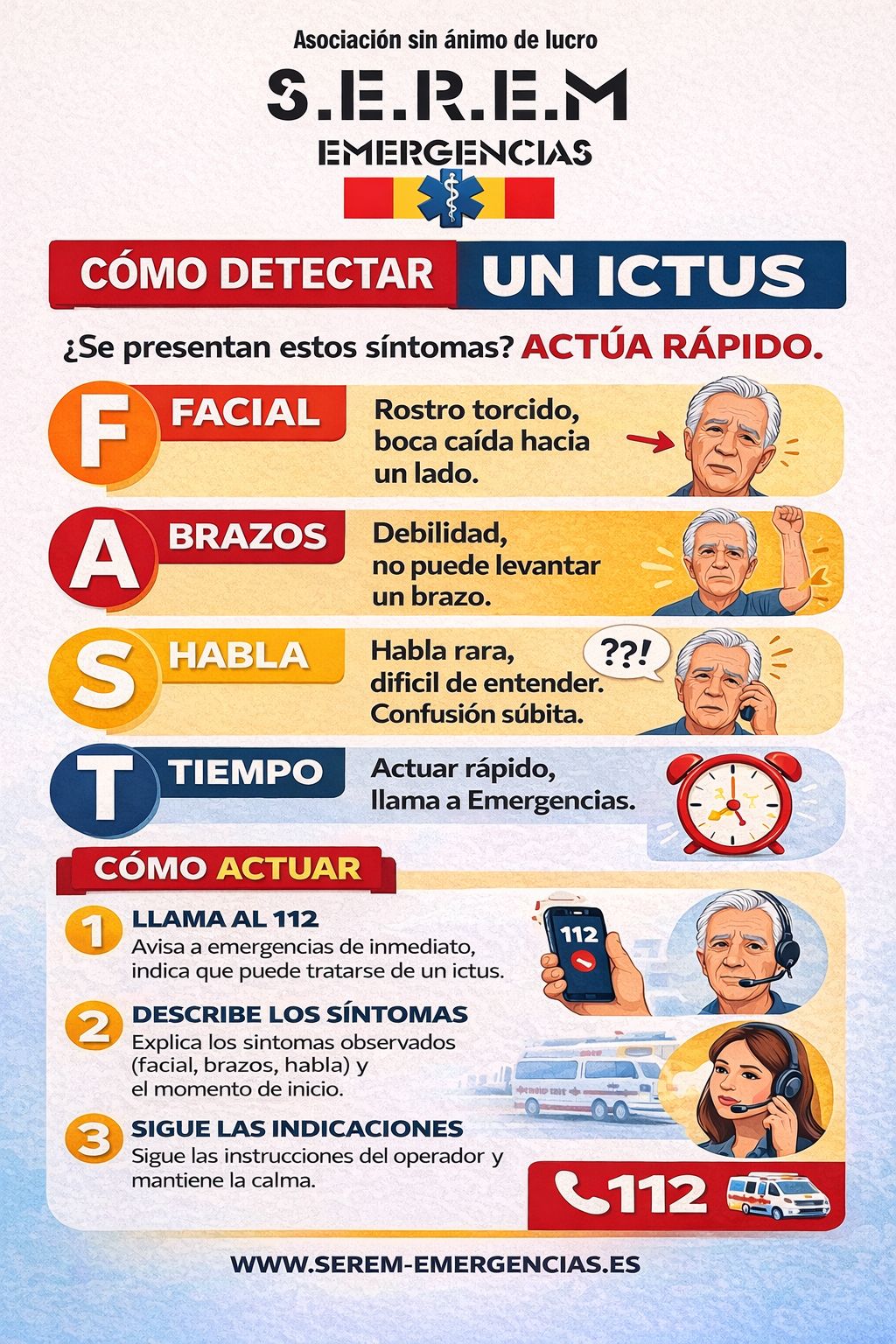 Serem - Reconocer un ictus a tiempo puede salvar una vida. Ante ...