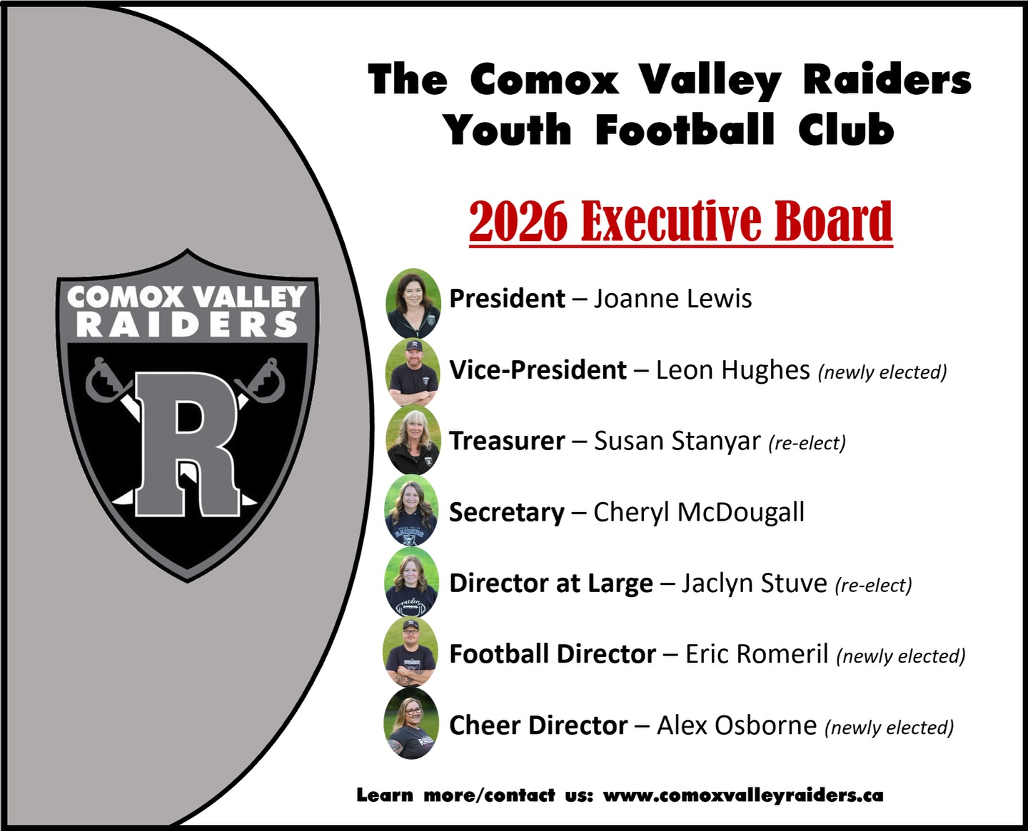 Comox - 🏈 Introducing the Comox Valley Raiders 2026 Executive Board! 🏈 ...