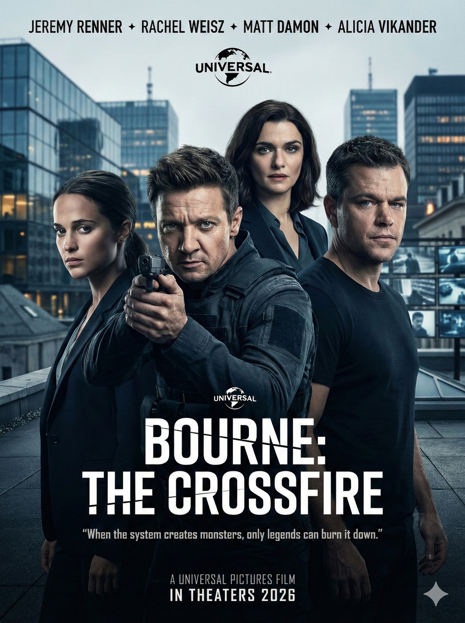 Movia - 🎬 BOURNE: THE CROSSFIRE (2026) ⭐ Jeremy Renner • Rachel Weisz ...