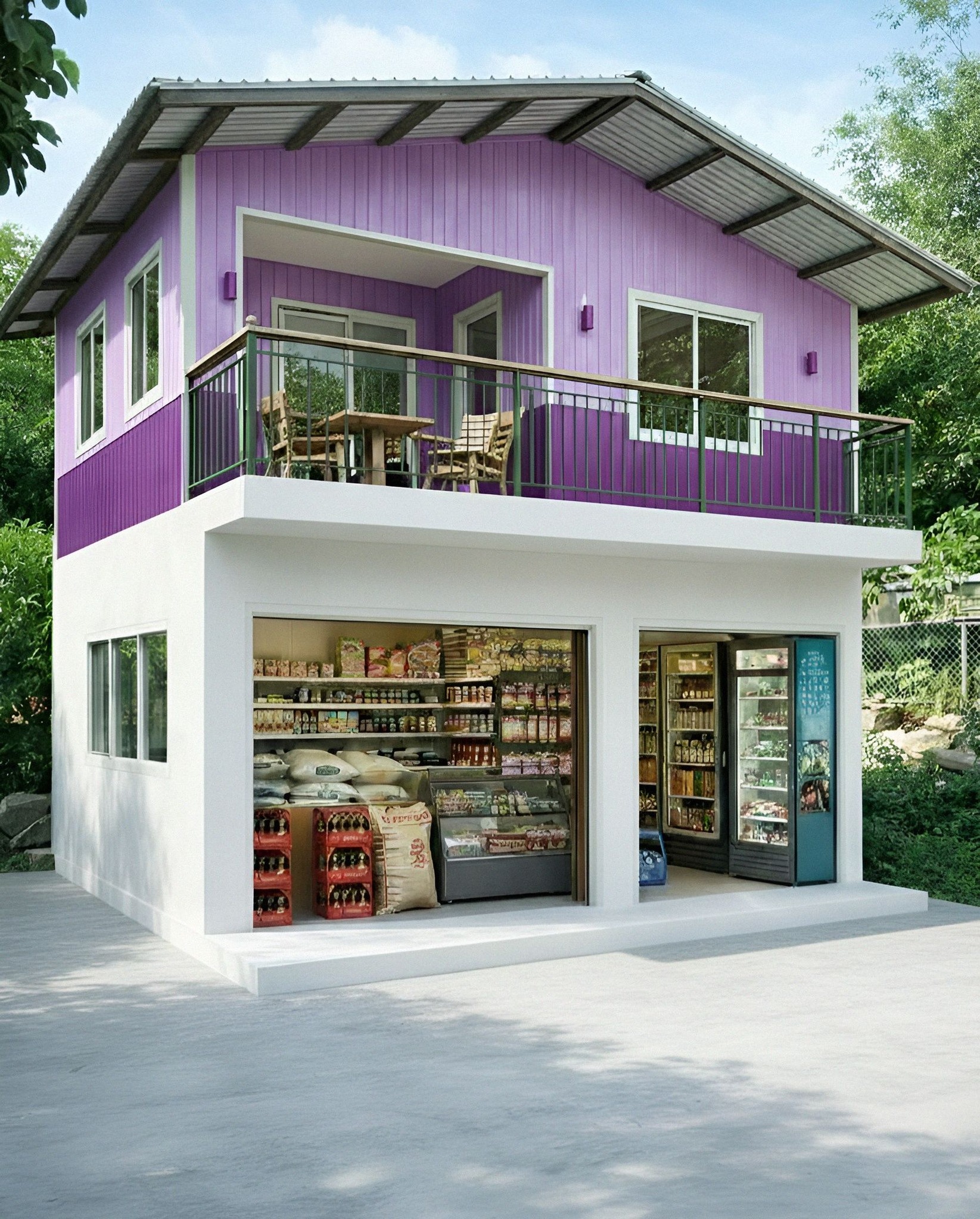 Simpleng - 2 Storey House half-concrete, half-metal cladding with ...