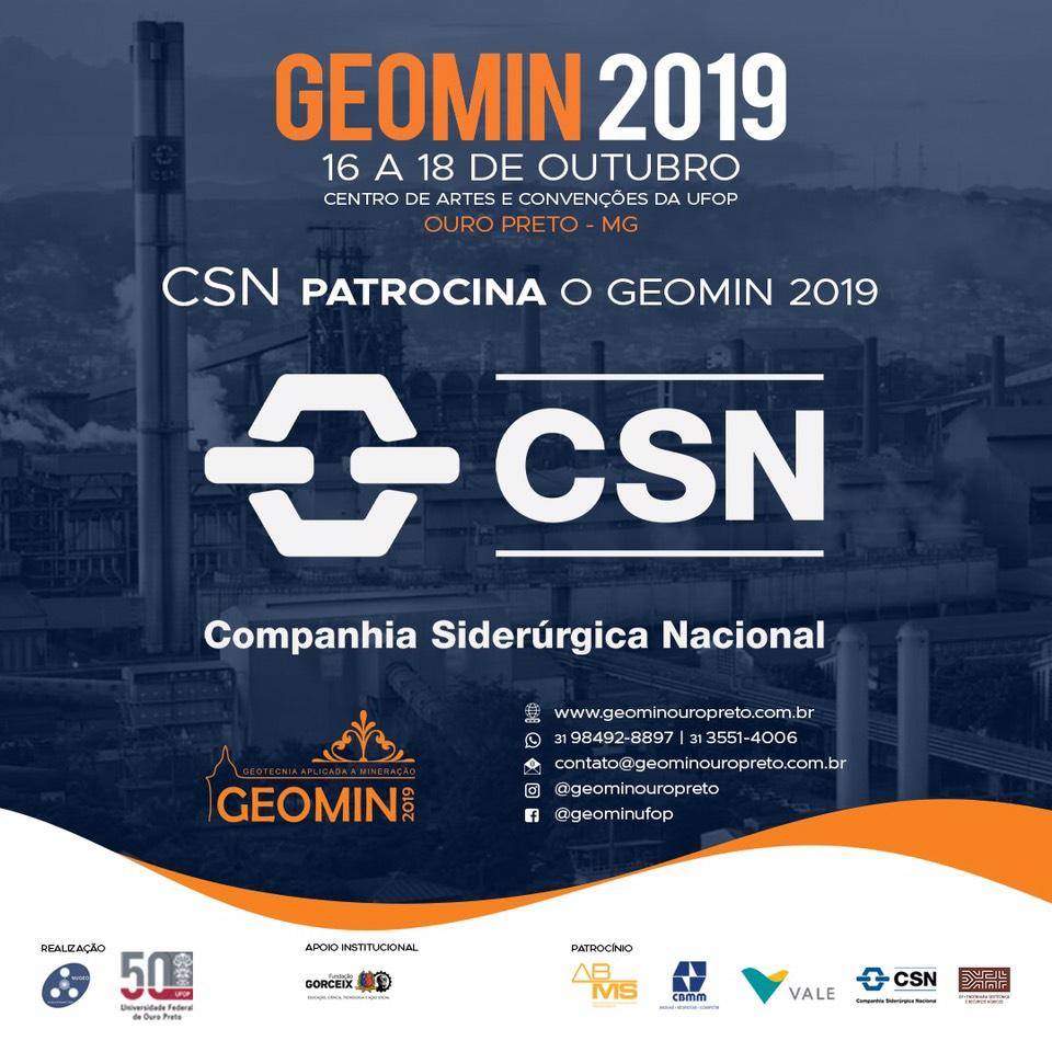 A CSN é patrocinadora do GEOMIN 2019... - Geomin Ouro Preto | Facebook