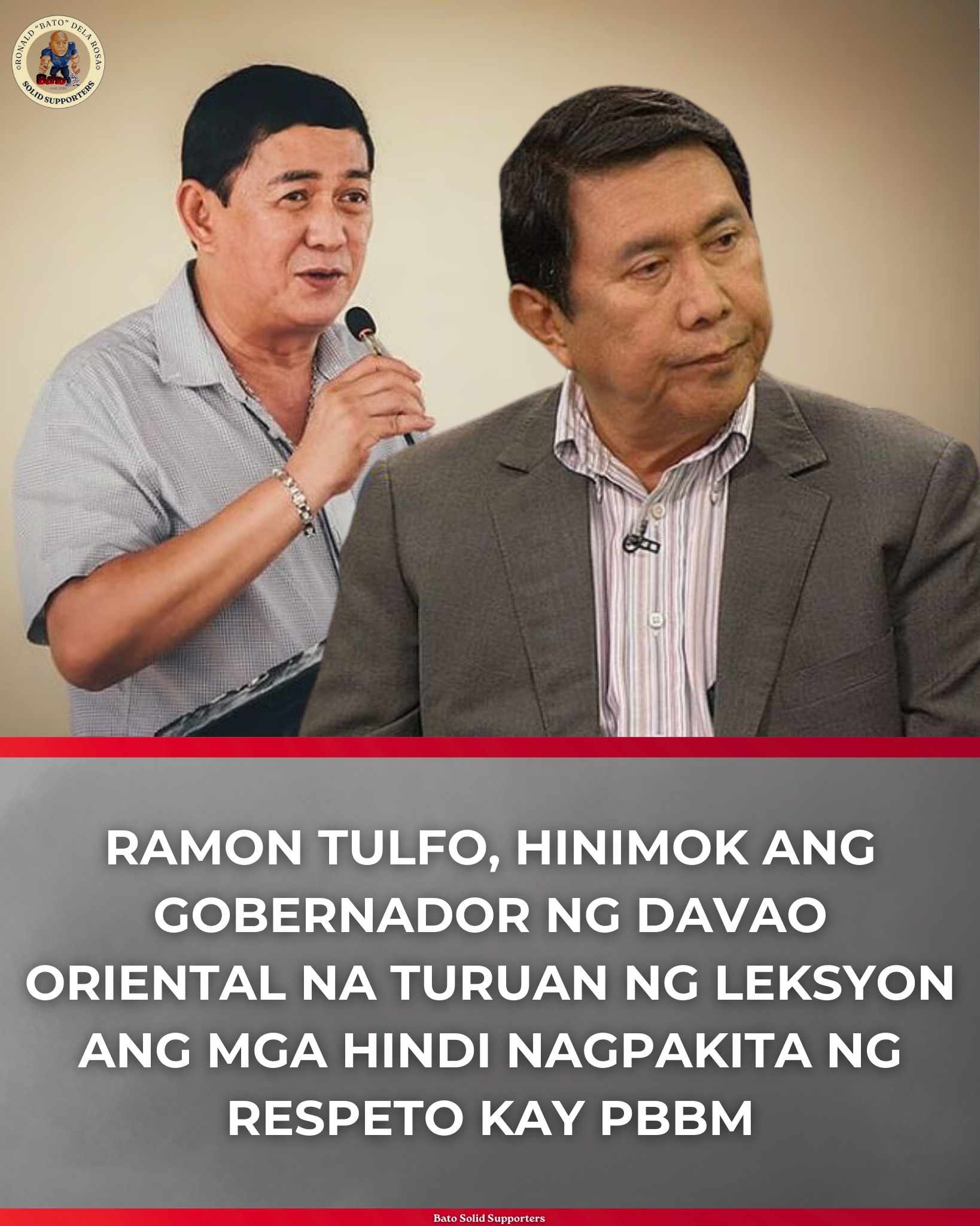 Unofficial: - RAMON TULFO, HINIMOK ANG GOBERNADOR NG DAVAO ORIENTAL NA ...