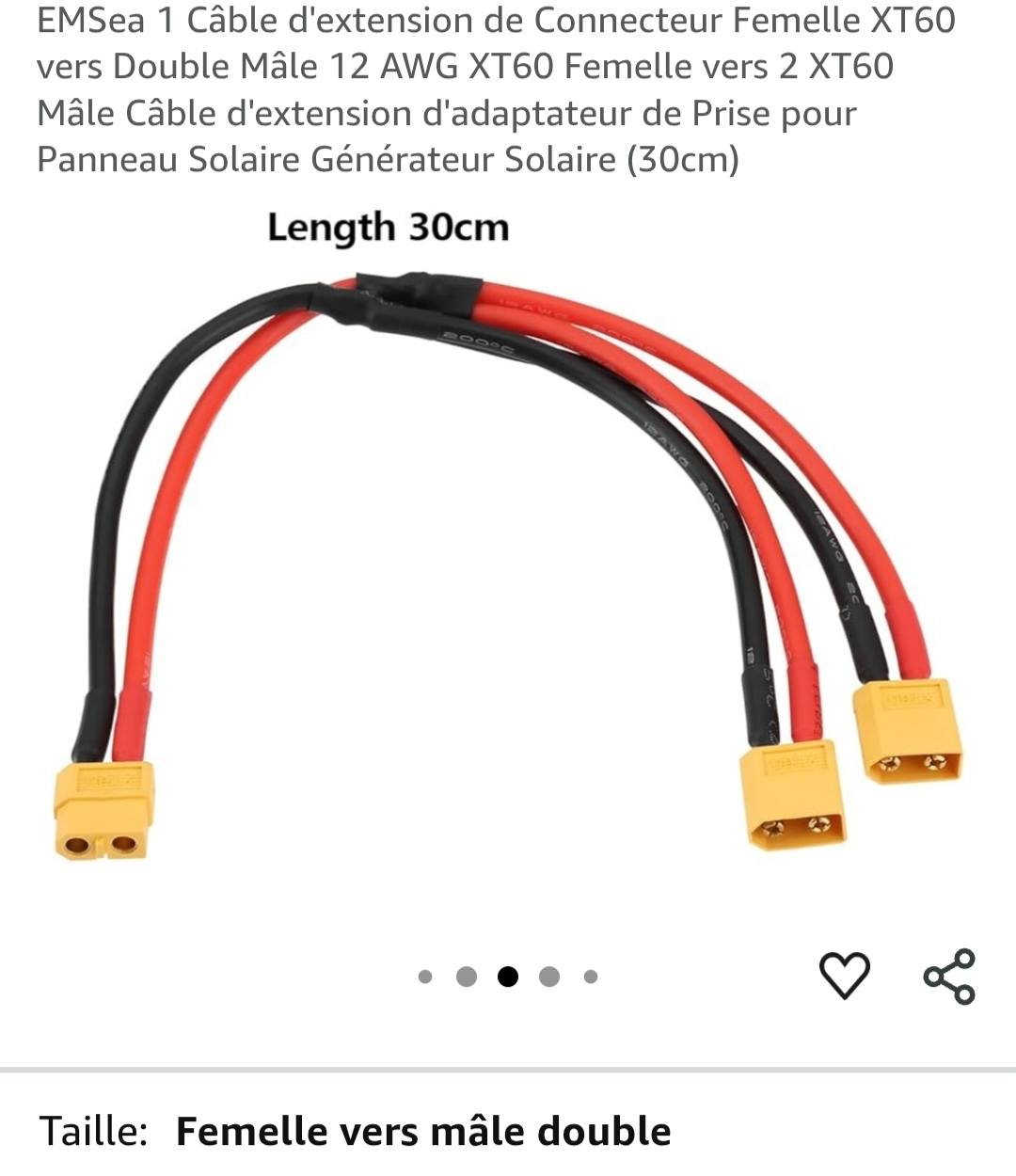 Câble Allume-Cigare Ecoflow XT60, Chargez en Roulant