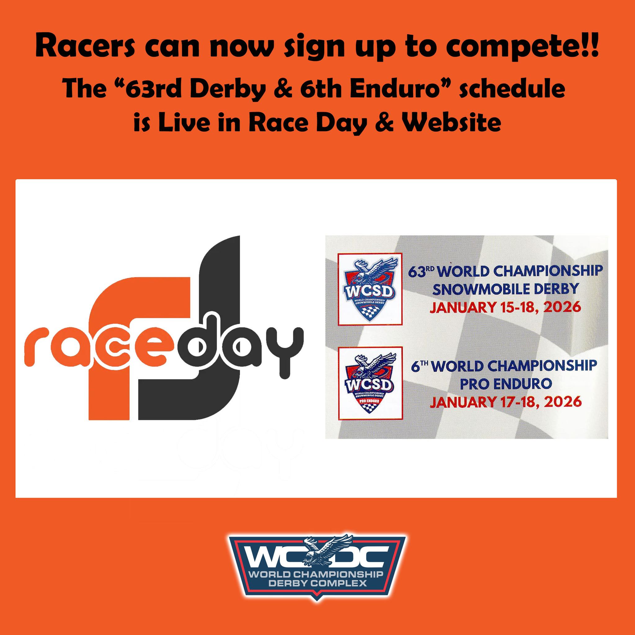 🚨🚨 Racers can now sign... - World Championship Derby Complex | Facebook