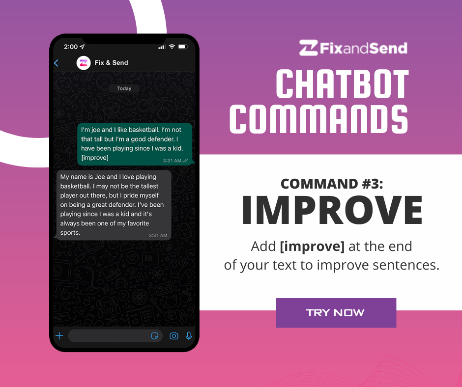 Fix and Send - 𝗙𝗶𝘅 𝗮𝗻𝗱 𝗦𝗲𝗻𝗱 𝗖𝗼𝗺𝗺𝗮𝗻𝗱 #𝟯: 𝗜𝗠𝗣𝗥𝗢𝗩𝗘 Commands are used to ...