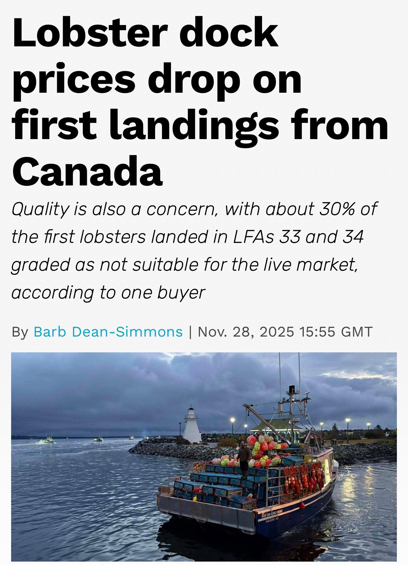 The Gulf - Days into the beginning of the lobster fishing season in ...