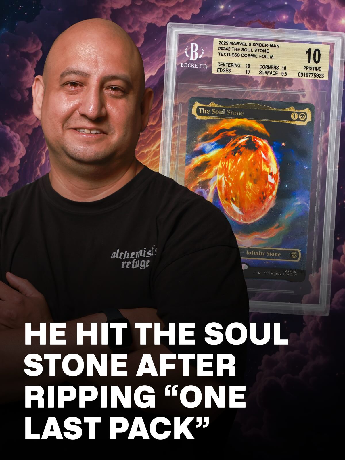 The rare Cosmic Foil Soul Stone card from Magic: The Gathering