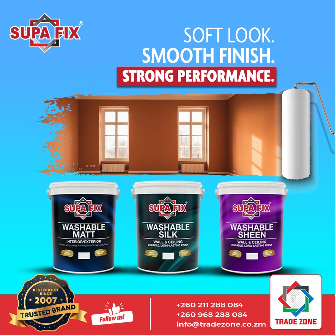 SUPA FIX Washable Matt Paint... - Trade Zone Limited - Zambia | Facebook