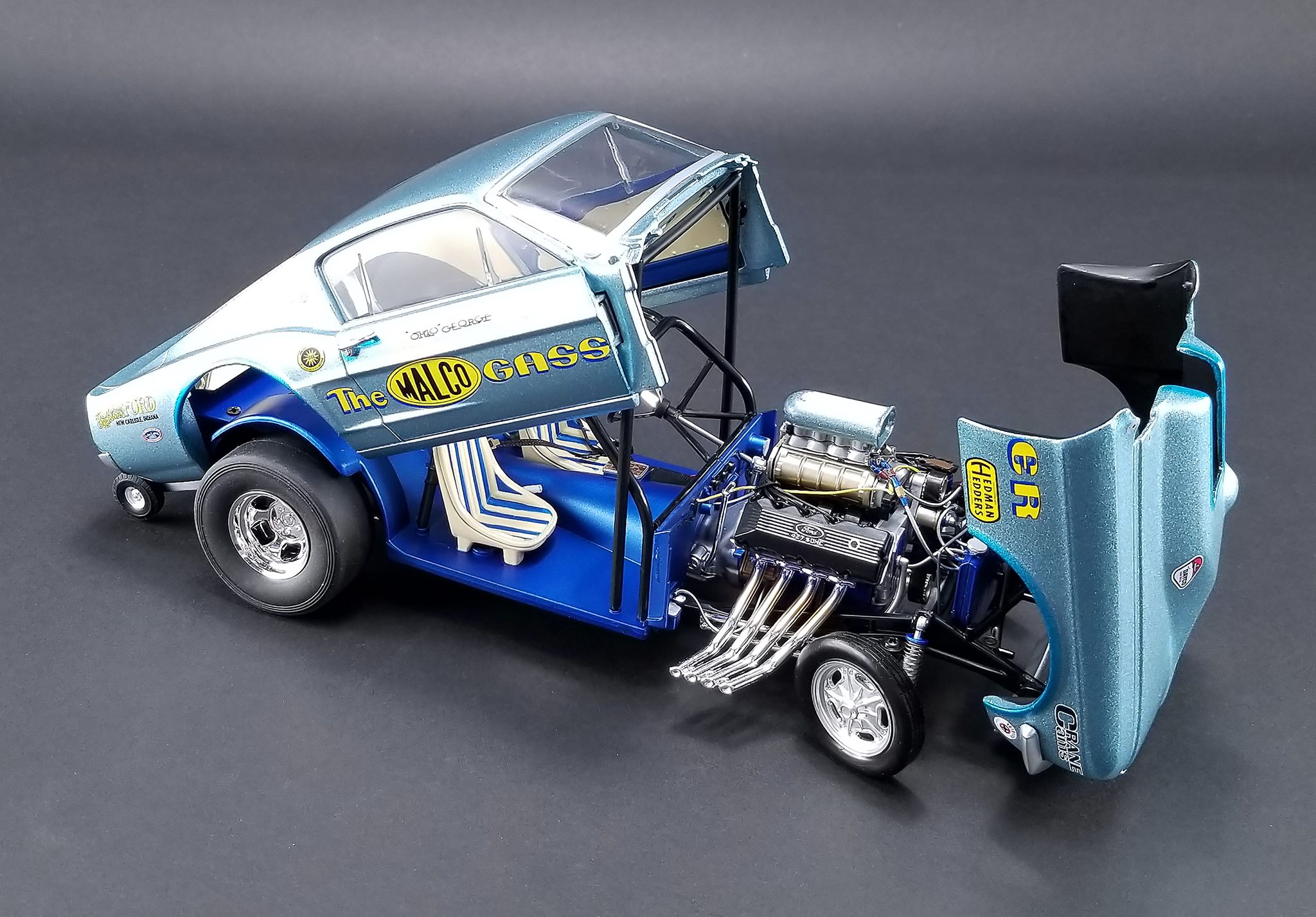 No137ミニカー1/18箱ありGMP The MALCO GASSER Ohio George Montgomery's 1967 Malco Mustang Gasser diecast model