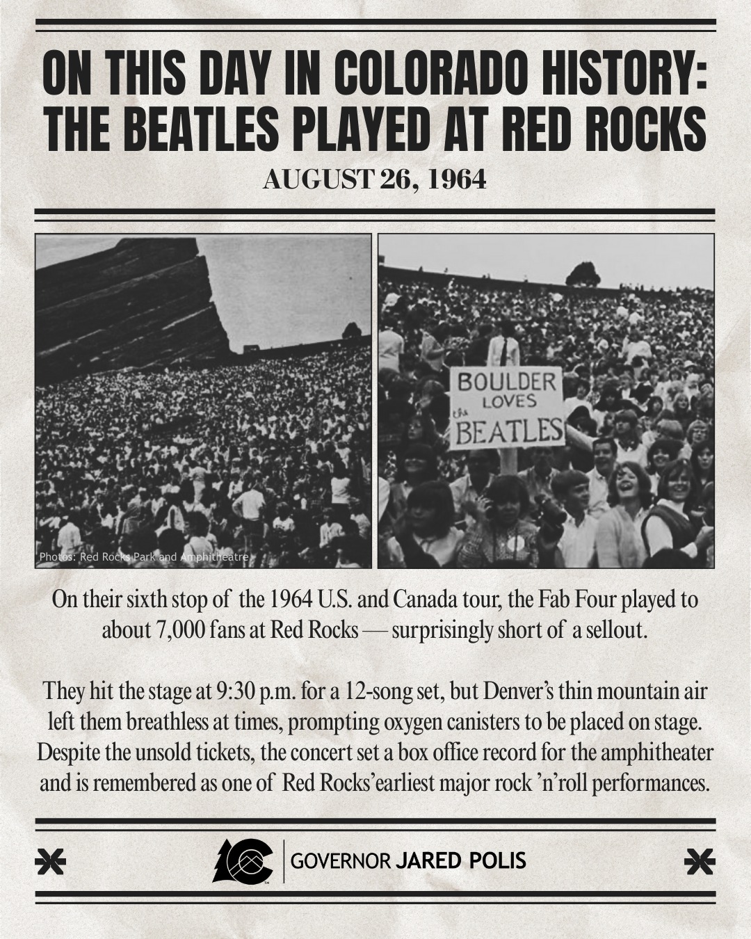 Governor - A hard day’s night at Red Rocks 🎸 On this day in 1964, The ...