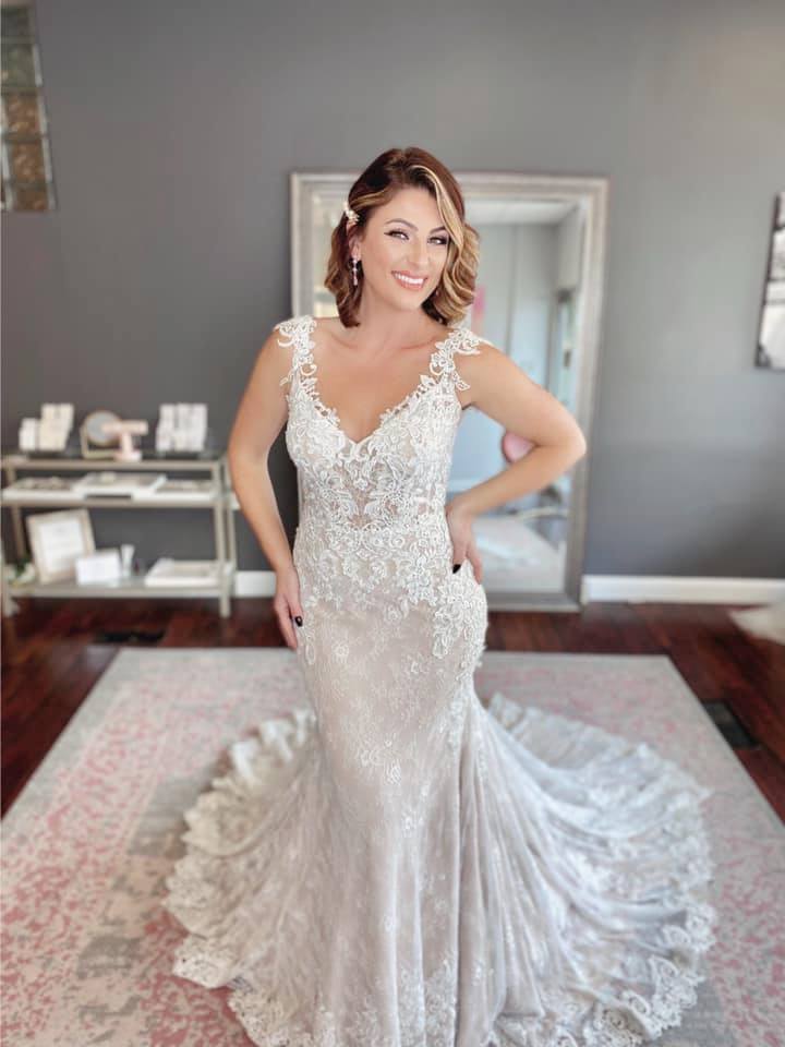 ivory sand wedding dress or color at Blush Bridal Material_Mirror