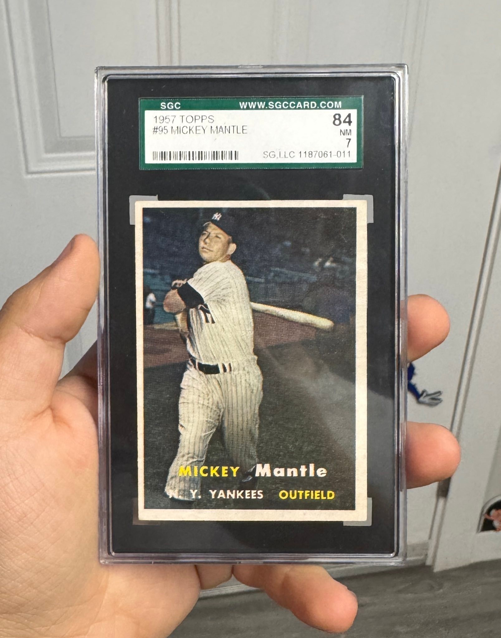1957 Topps Mickey Mantle SGC 7 baseball card for sale