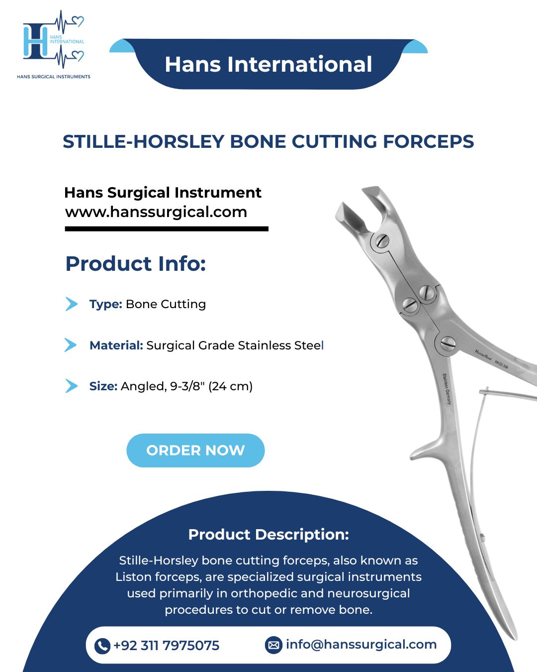 Hans - Stille-Horsley Bone Cutting Forceps, also known as Liston ...