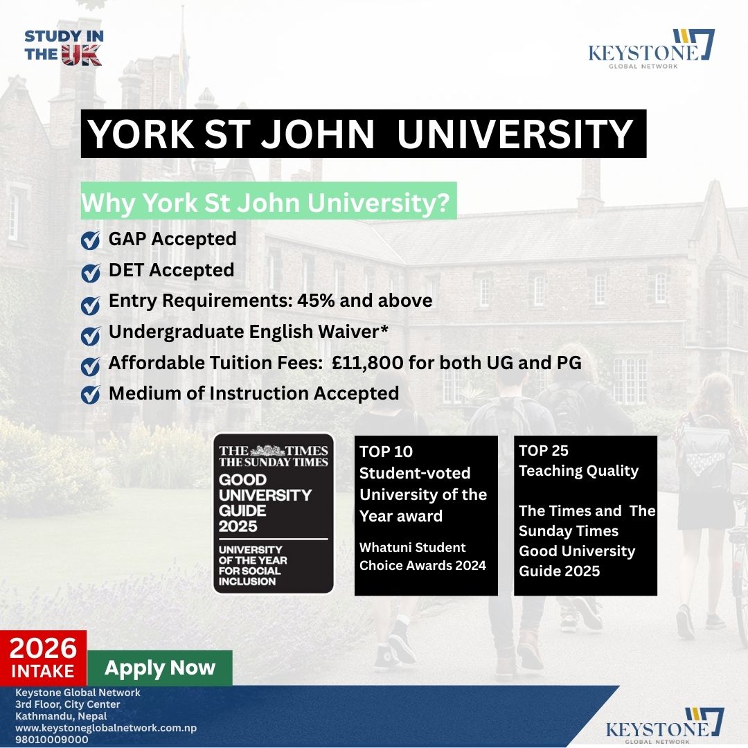 Keystone - 🎓 Study in the UK with York St John University – 2026 Intake ...