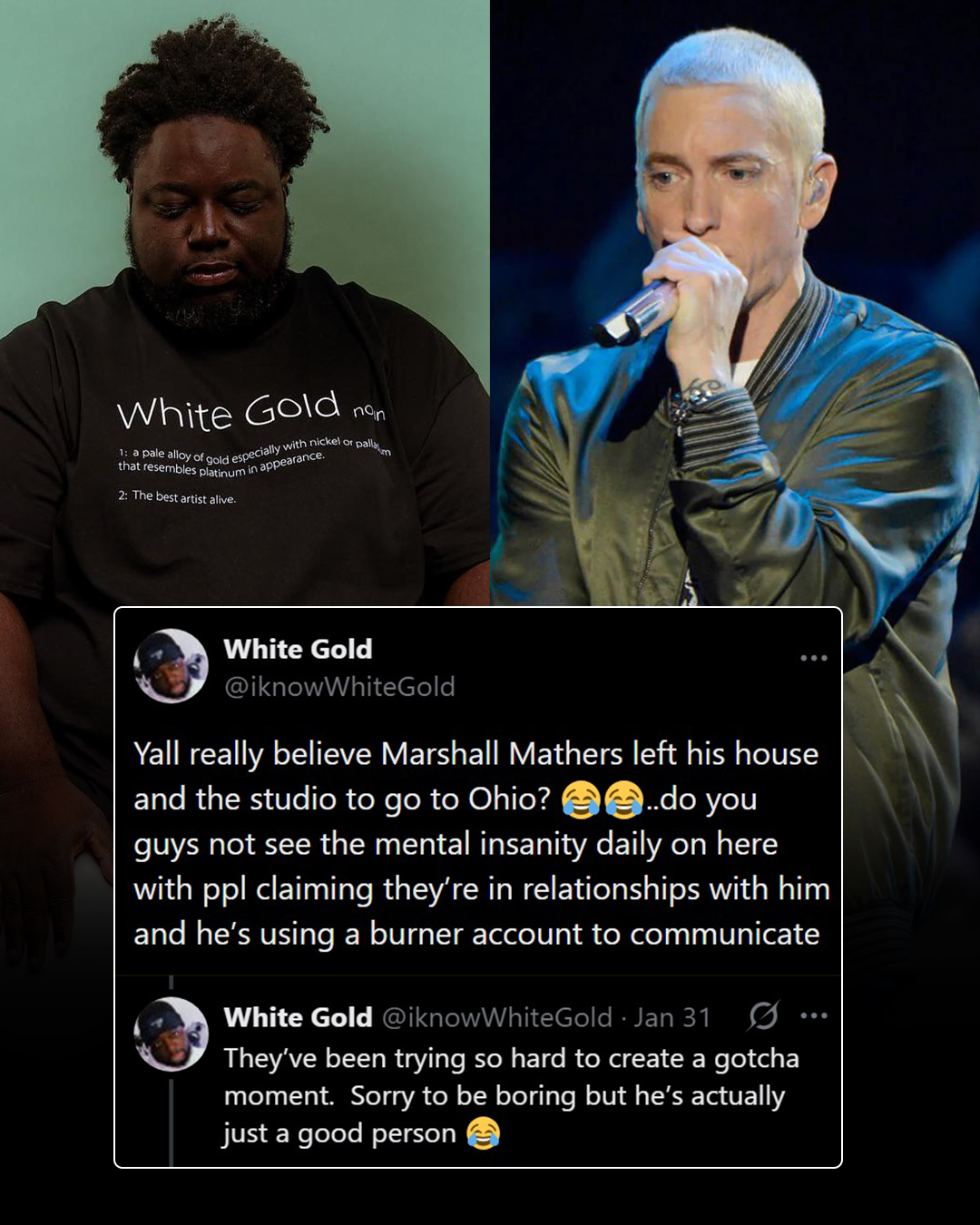 Southpawer - Musician White Gold reacts to Eminem being... | Facebook