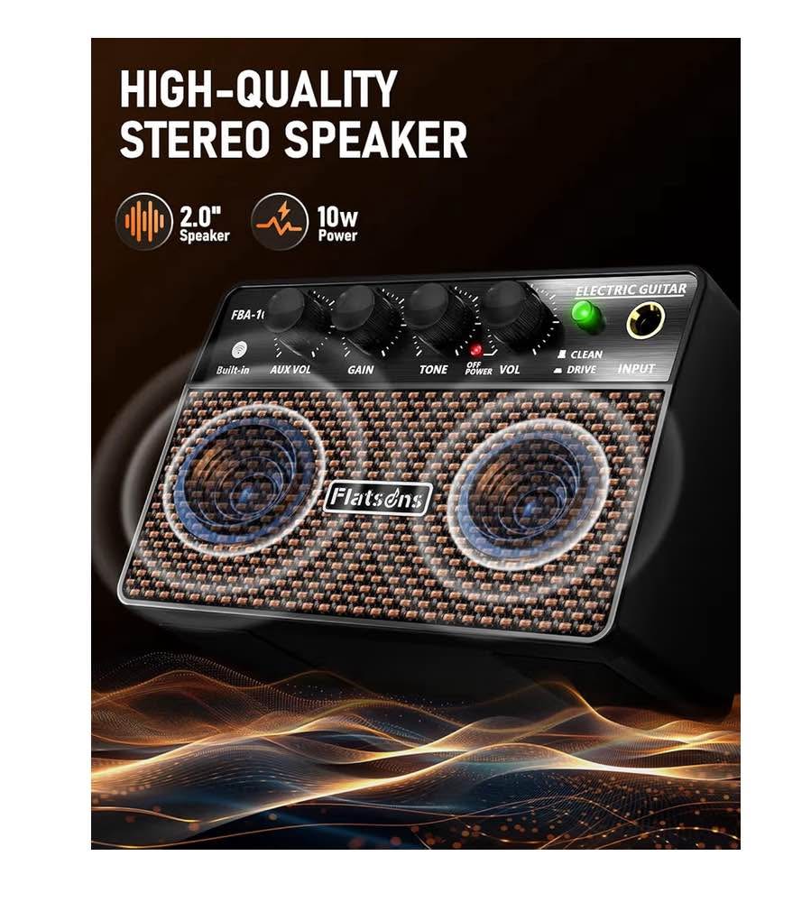 FBA-10 Guitar Amp, 10W Mini Electric Guitar Amplifier with Clean/Drive ...