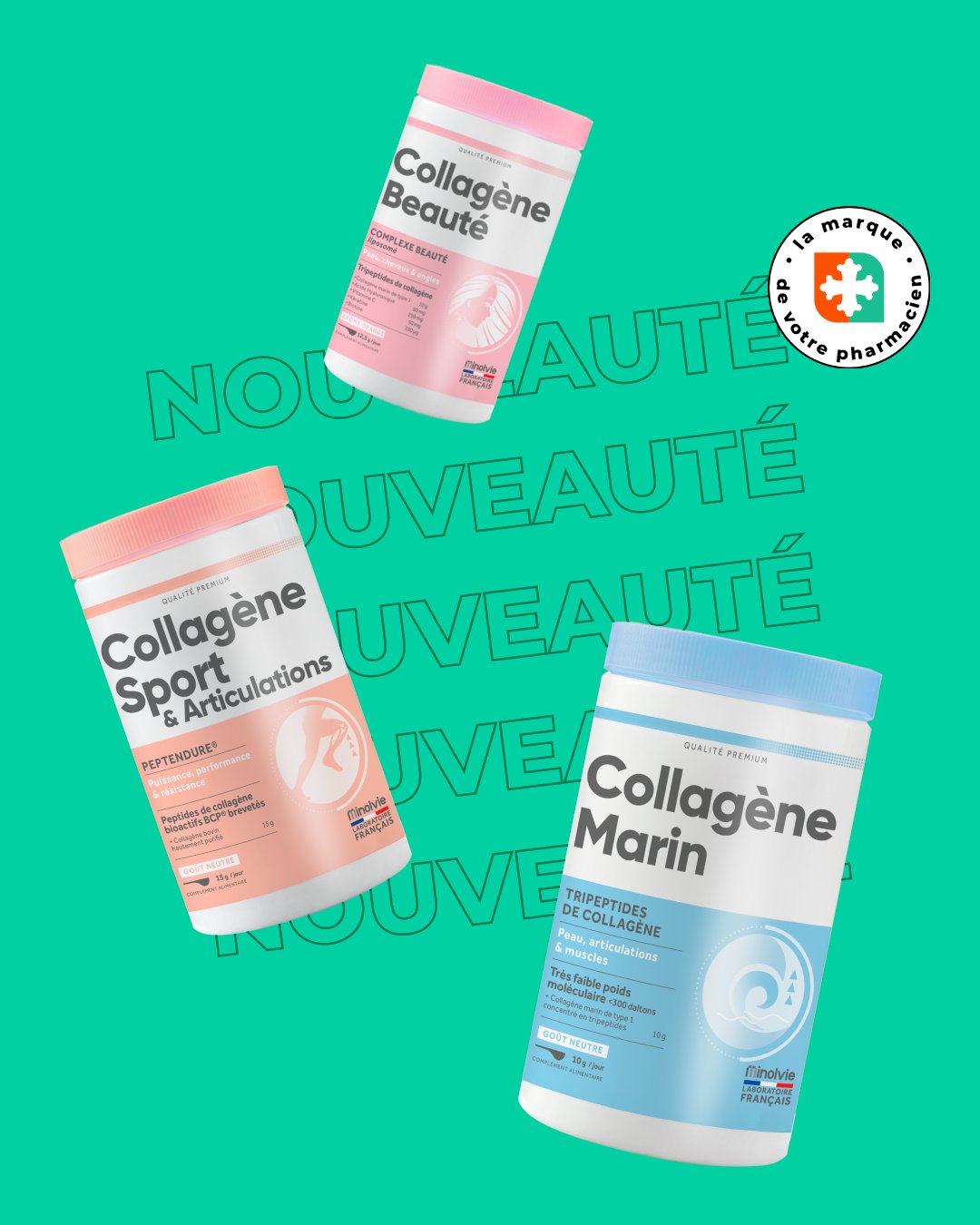 Collagène Marin & Bovin 1650mg - 180 Gélules - Pour Peau, Cheveux, Ongles, Articulations - Neuf